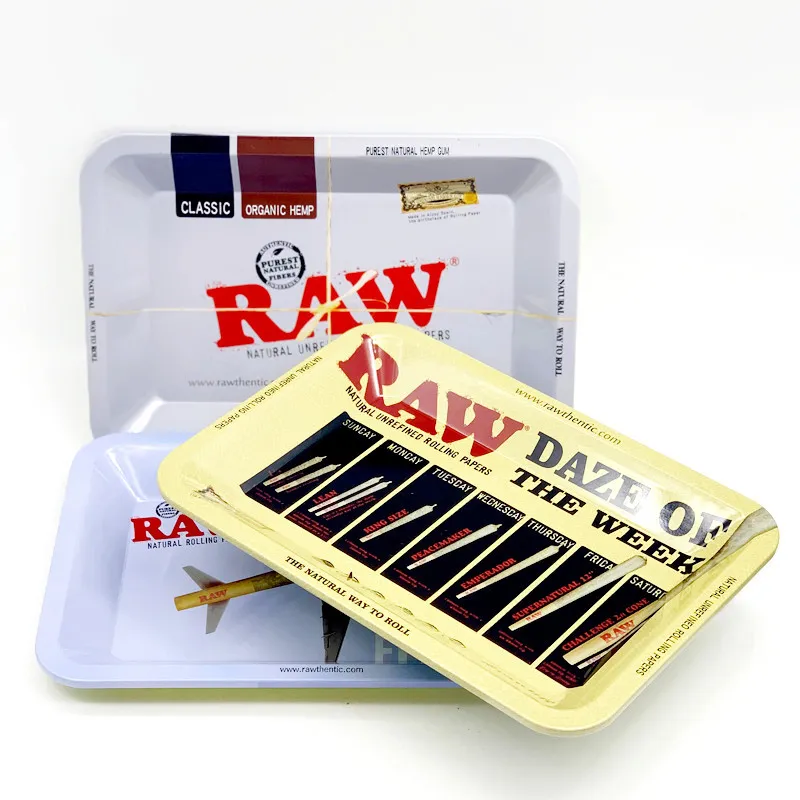 RAW Cartoon Rolling Metal Smoking Tray 180X125x15mm Cigarette